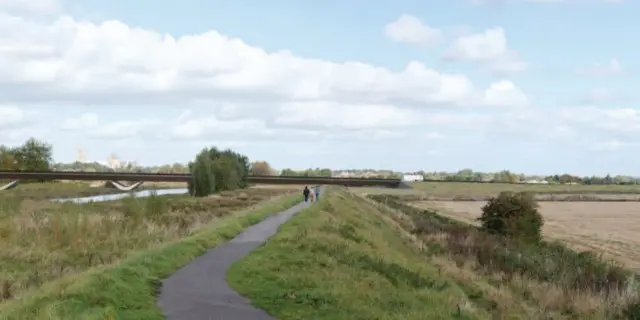 Visualisation of bypass looking towards Ely from the south