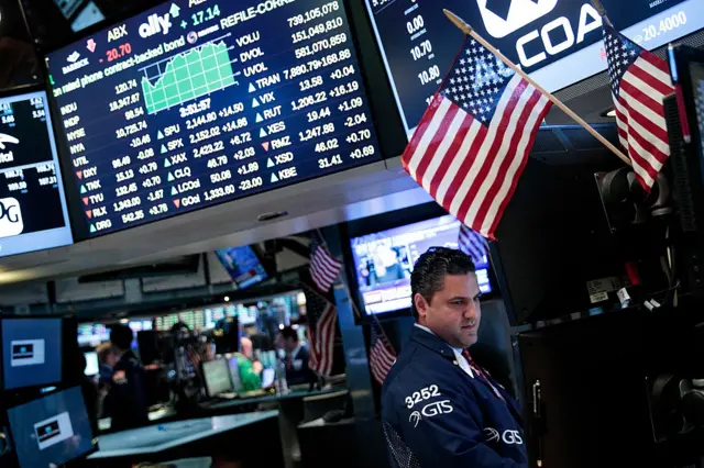 Trader on New York Stock Exchange floor