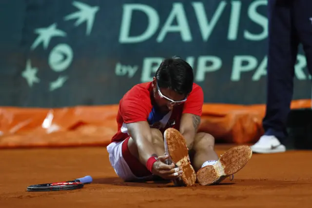 Janko Tipsarevic lies injured