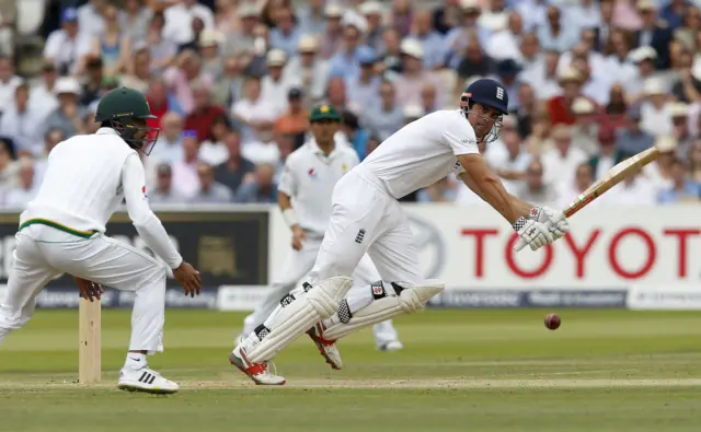 Alastair Cook plays a shot