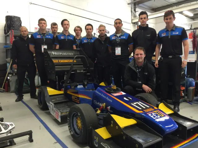 Edith Cowan University students with their car