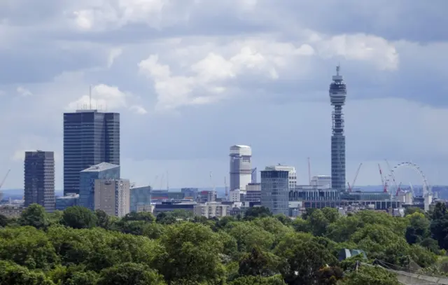 Aerial shot of London