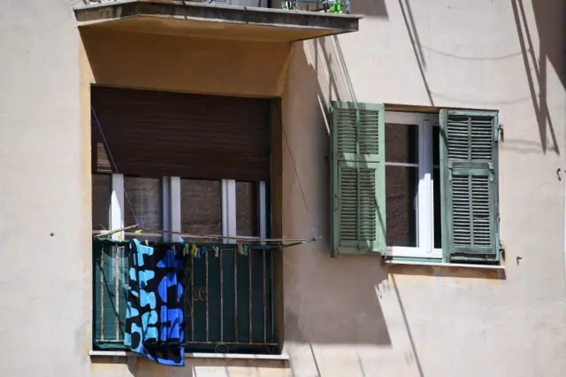 This picture taken on 15 July shows the rear window of the flat where the man who drove a truck reportedly lived