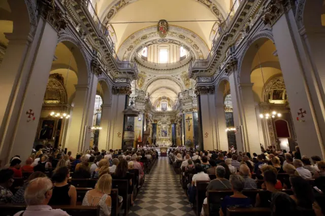 A service is currently ongoing at Nice's Sainte Réparate Cathedral to honour the victims and injured of the tragedy