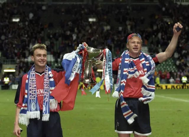 Stephane Guivarc'h (left) and Jorg Albertz