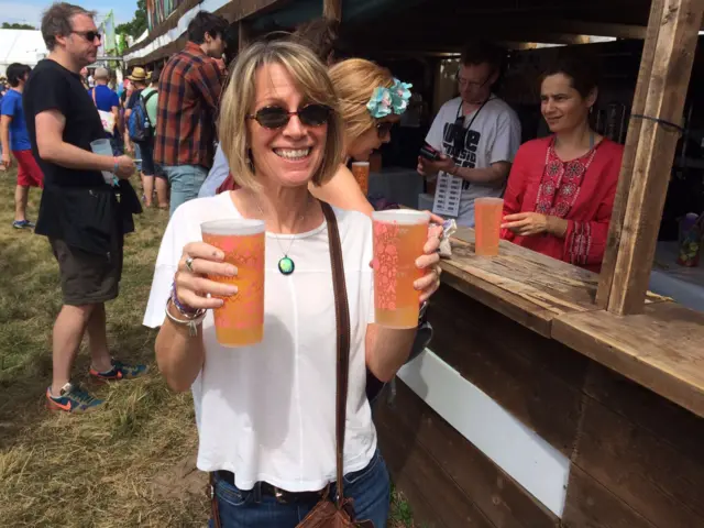 Michele Illing with lager