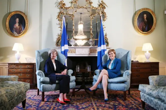 Theresa May and Nicola Sturgeon hold talks