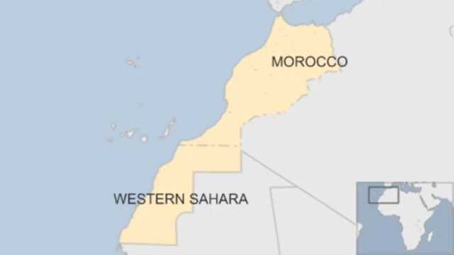 Map showing Western Sahara