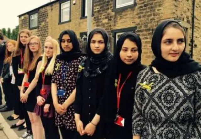 Pupils from Jo Cox's old school,