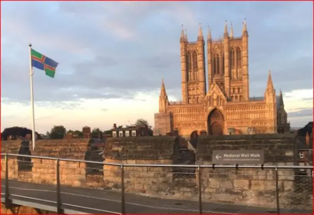 A view of Lincoln Cathedral from inside Lincoln Castle