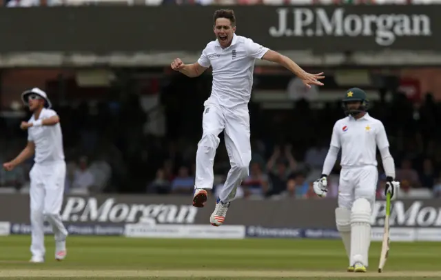 Chris Woakes celebrates