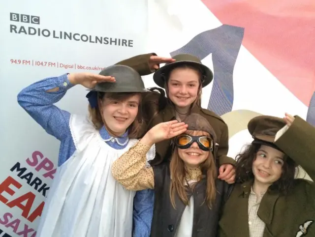 People in the photo booth at Lincoln Castle