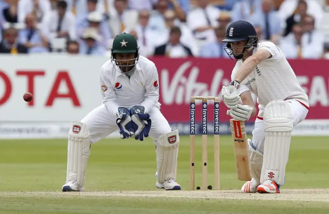 Chris Woakes in action