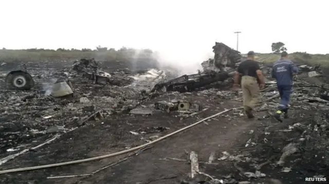 Wreckage from the Malaysia airliner crash site in Ukraine