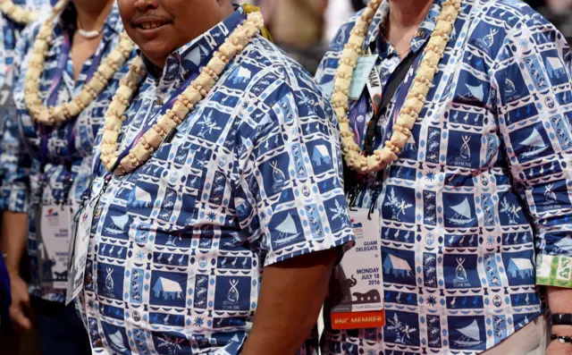 Guam delegates on the first day of the Republican National Convention.