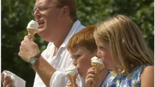 People eating ice cream