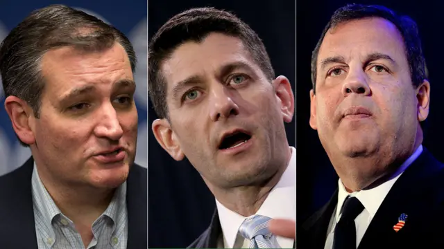 Ted Cruz, Paul Ryan and Chris Christie