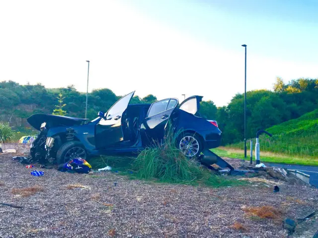 Car on roundabout