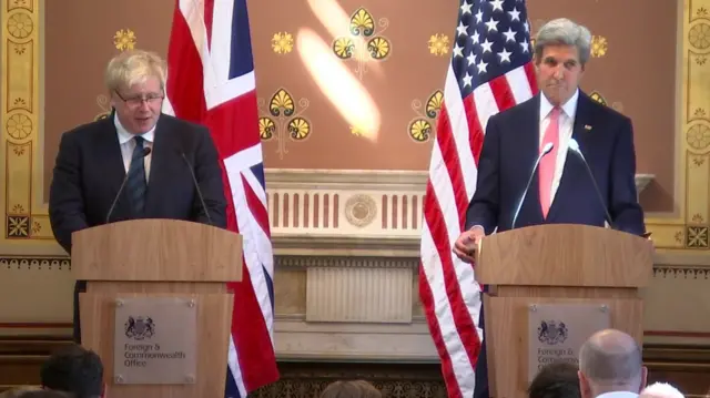 Boris Johnson and John Kerry