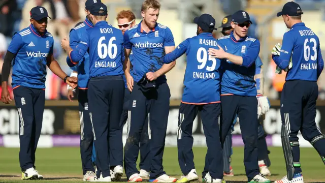 England's players celebrate