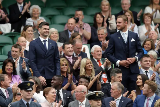 James Anderson and Stuart Broad at Wimbledon