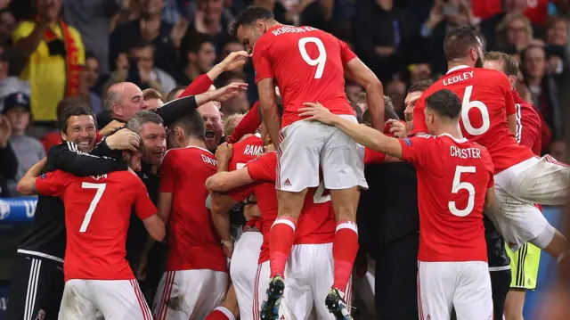 Wales celebrate