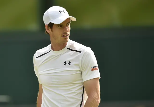 Andy Murray reacts