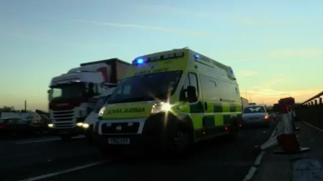 The scene of the crash on the M6