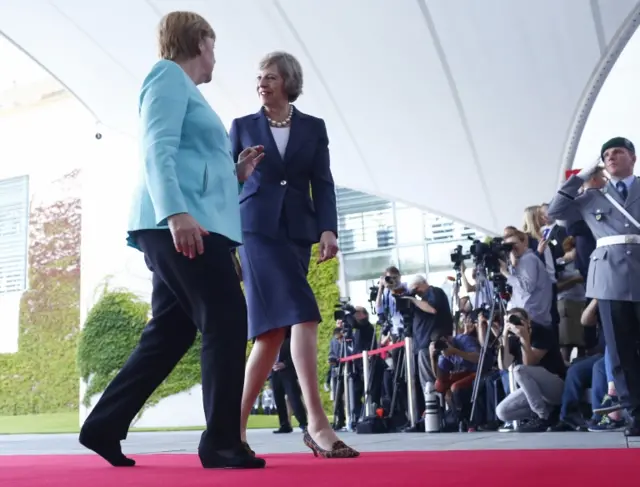 Theresa May and Angela Merkel