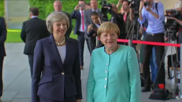 Theresa May and Angela Merkel