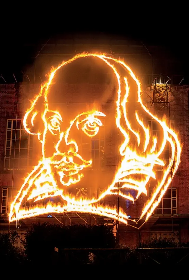 Shakespeare image created using fire