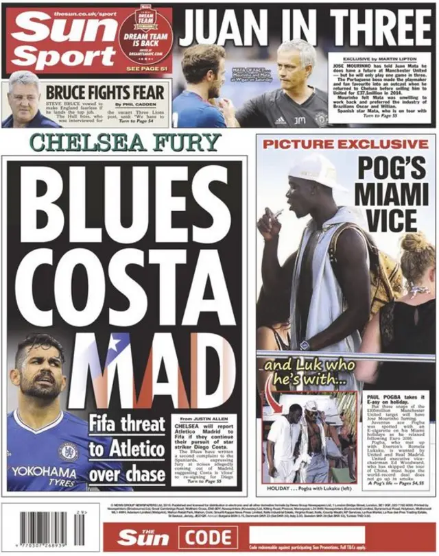 Sun backpage Diego Costa