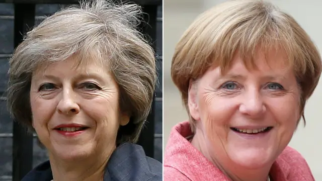 Theresa May and Angela Merkel