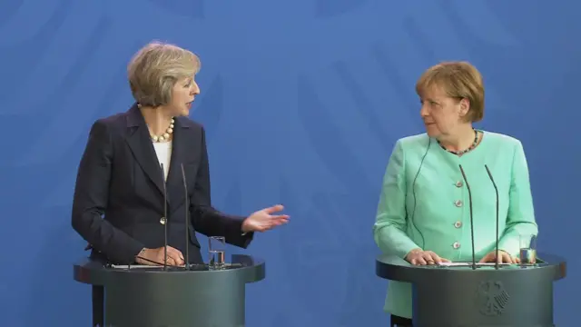 Theresa May and Angela Merkel