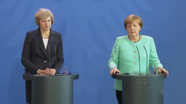 Theresa May and Angela Merkel