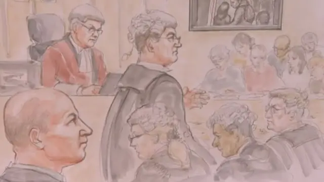 Artist's impression of Edward Tenniswood at trial