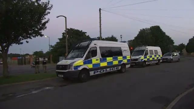 Police vehicles at RAF Marham