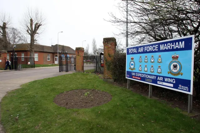 Entrance to RAF Marham airbase