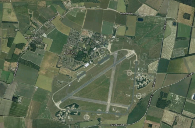 Aerial map showing RAF Marham airbase