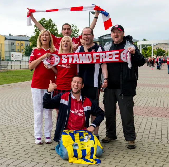 Aberdeen fans in Latvia