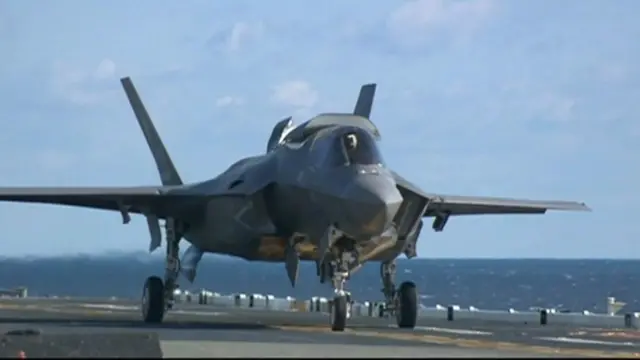 Lightning II warplane on deck of ship