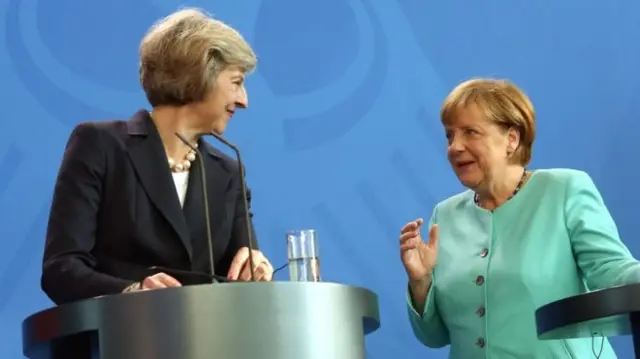 Theresa May and Angela Merkel