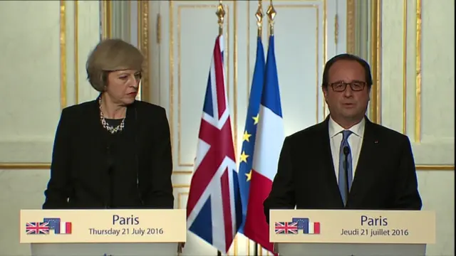 Theresa May and Francois Hollande