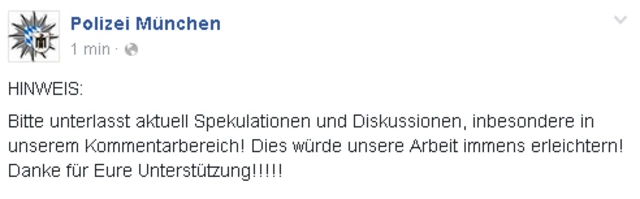 Post in German from Munich police