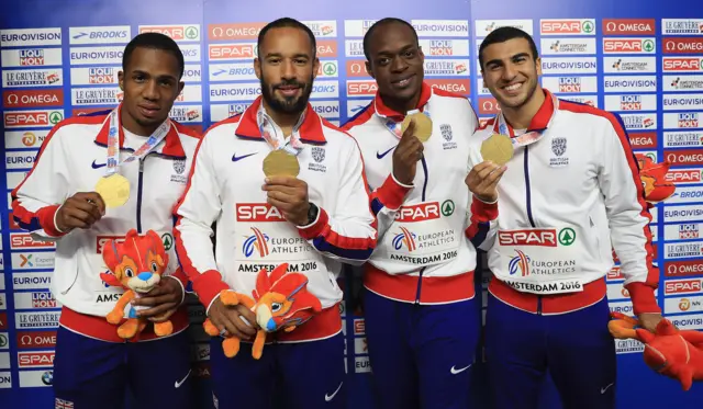 CJ Ujah, James Ellington, James Dasaolu and Adam Gemili