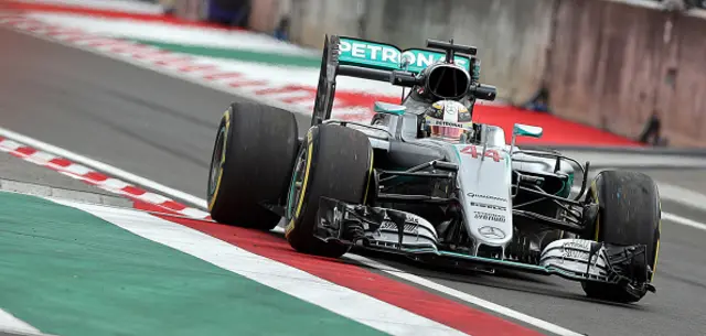 Lewis Hamilton in Mercedes racing car