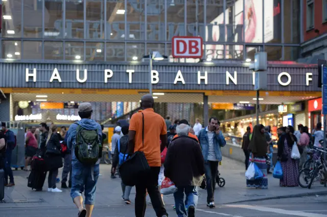 Crowds outside the main train station in Munich, 22 July