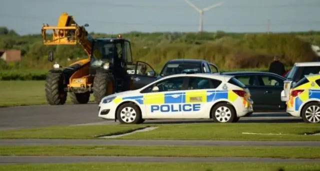 Police at Breighton airfield