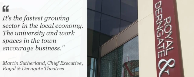 It's the fastest growing sector in the local economy. The university and work spaces in the town encourage business - Martin Sutherland, Chief Executive, Royal & Derngate Theatres