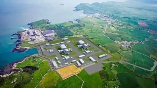 An artist's impression of Wylfa Newydd on Anglesey